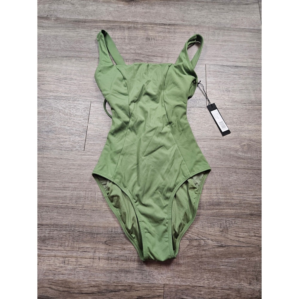 NWT TA3 Squarey One Piece Swimsuit XS Regular/Long‎ Army Green Sculpting Lace Up